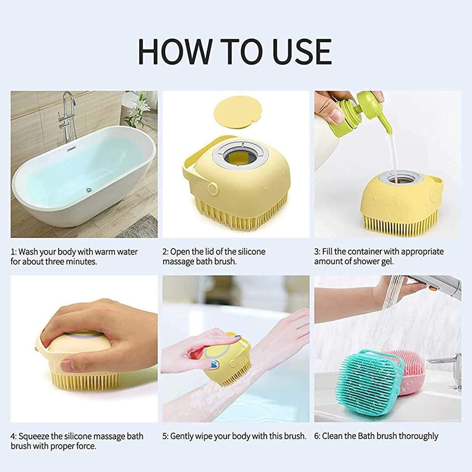 Soft Silicone Bath Brushes With Hooks (Pack of 1)